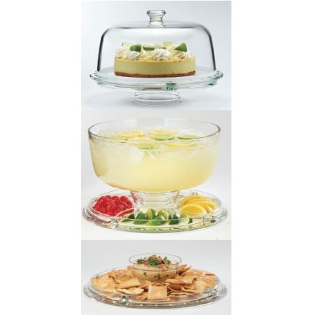 TWO-USE GLASS PLATE-BORGONOVO CAKE WITH PALLADIO LID