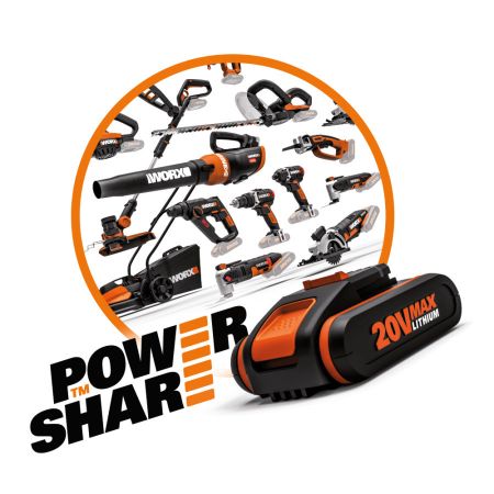 ΕΠΑΝΑΦΟΡΤΙΖΟΜΕΝΗ ΜΠΑΤΑΡΙΑ ΛΙΘΙΟΥ WORX POWERSHARE WA3014 4.0 Ah PRO