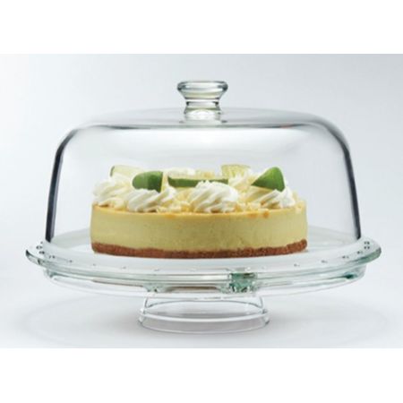 TWO-USE GLASS PLATE-BORGONOVO CAKE WITH PALLADIO LID