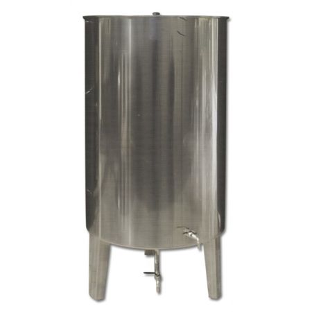 STAINLESS STEEL OIL-WINE CONTAINER TYPE BOUGAS 3000 lt WITH CONICAL BOTTOM