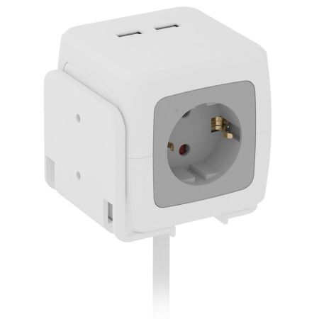 ΠΟΛΥΠΡΙΖΟ ΚΥΒΟΣ BULLE 4 ΘΕΣΕΩΝ +2xUSB 