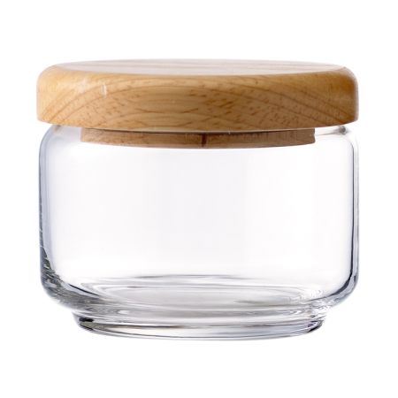 CONTAINER WITH WOODEN LID RUBBER 32.5 CL 