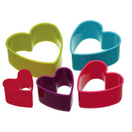 CONFECTIONERY CUP-SET 5 HEARTS KITCHEN CRAFT COLOR WORKS
