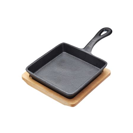 MINI CASTLE PAN WITH WOODEN BASE KITCHEN CRAFT ARTESA 15 X 11.5 X 2 CM