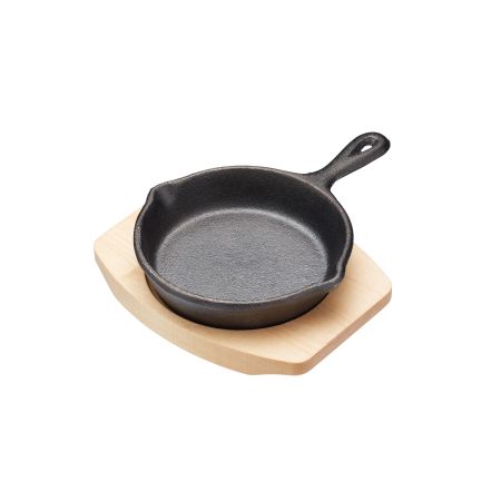 MINI CASTLE PAN WITH WOODEN BASE KITCHEN CRAFT ARTESA 20 X 11.5 X 2 CM