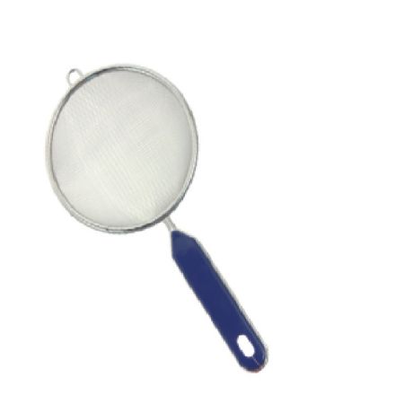 STAINLESS STEEL HAND STRAINER PKS 12 CM WITH BLUE HAND