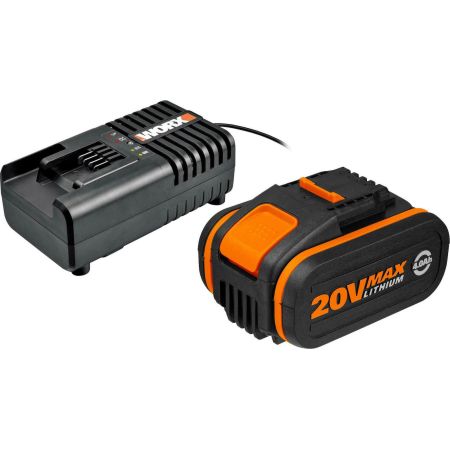 ΣΕΤ ΜΠΑΤΑΡΙΑ ΛΙΘΙΟΥ WORX 4.0 AH & ΦΟΡΤΙΣΤΗΣ 20V WA3604