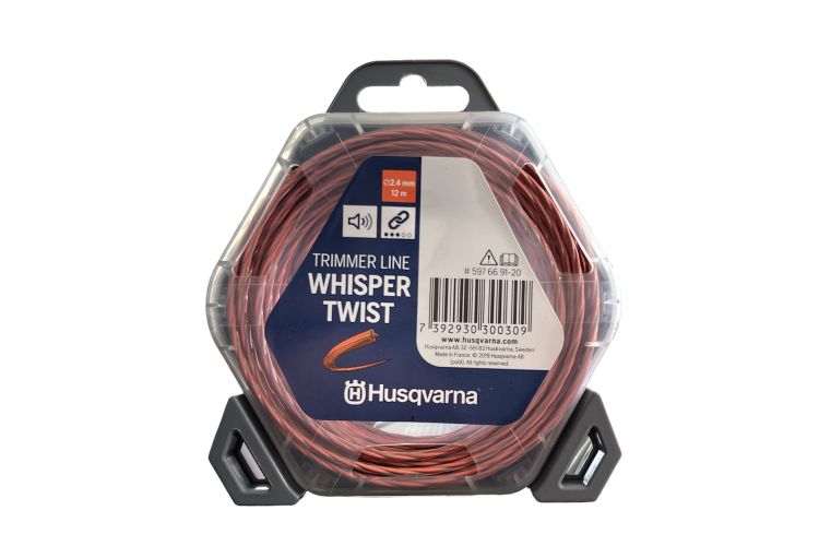 ΜΕΣΙΝΕΖΑ ΑΘΟΡΥΒΗ ΠΟΡΤΟΚΑΛΙ-ΜΑΥΡΗ HUSQVARNA WHISPER TWIST 2,4 mm x 12m