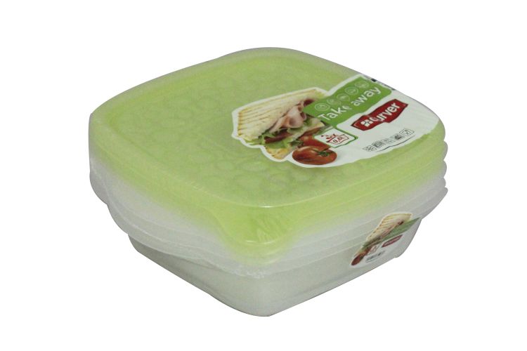 ΣΕΤ 3 ΠΛΑΣΤΙΚΑ ΦΑΓΗΤΟΔΟΧΕΙΑ CURVER TAKEAWAY 0,6 LT