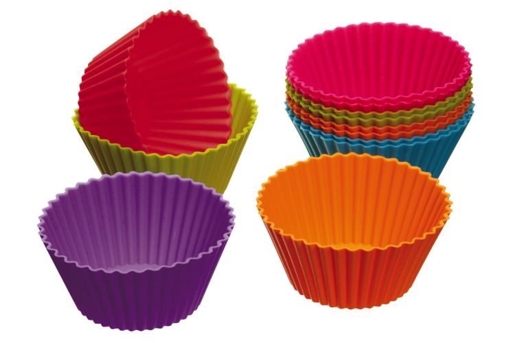 ΣΕΤ 12 ΘΗΚΕΣ ΣΙΛΙΚΟΝΗΣ ΓΙΑ CUPCAKES KITCHEN CRAFT COLOUR WORKS 7 CM