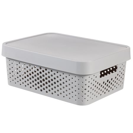 STORAGE BOX WITH CURVER INFINITY DOTS 11 LT GRAY