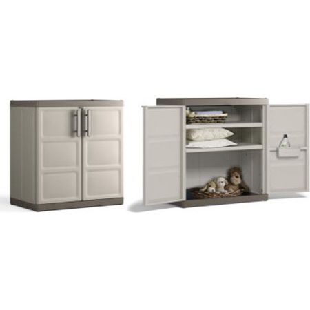 DOUBLE WARDROBE WITH 2 SHELVES KETER EXCELLENCE XL LOW BEIGE