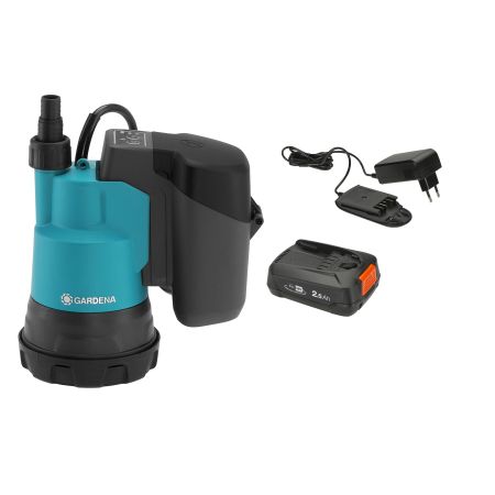GARDENA BATTERY DRAINAGE PUMP SET FOR CLEAN WATER WITH 18V BATTERY AND CHARGER