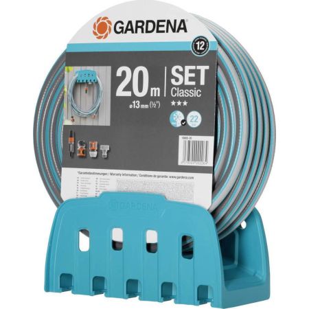 WATERING RUBBER GARDENA CLASSIC 1/2 \'\' 20M WITH RUBBER HANGERS AND OGS CONNECTORS