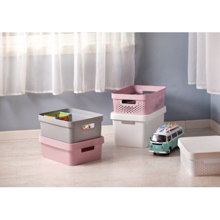 STORAGE BOX WITH CURVER INFINITY DOTS 11 LT GRAY