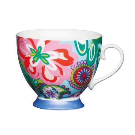 PORCELAIN CUP WITH FOOT KITCHEN CRAFT BRIGHT FLORAL 40 CL